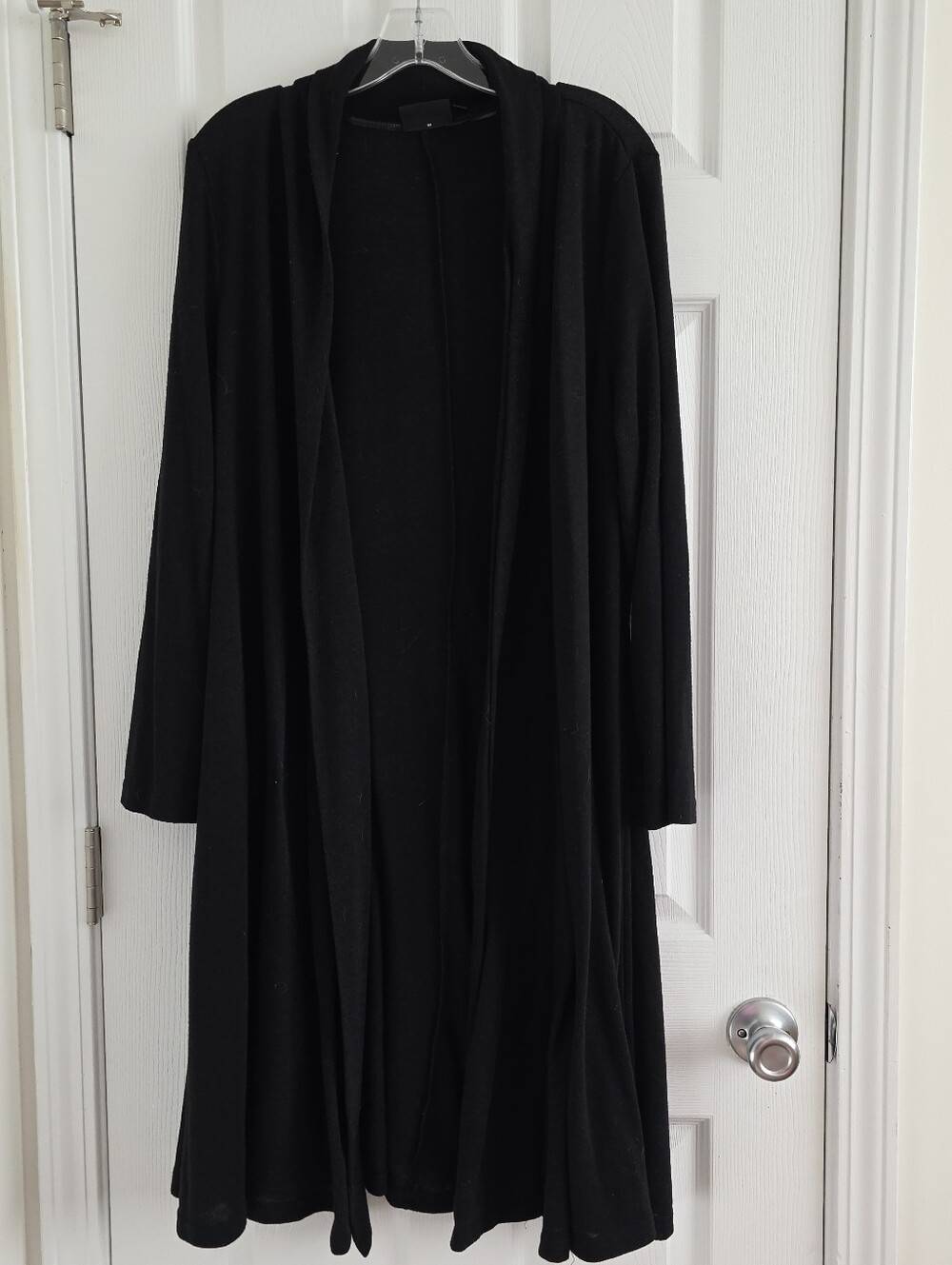 Women's XL Nina Leonard Black Duster Cardigan